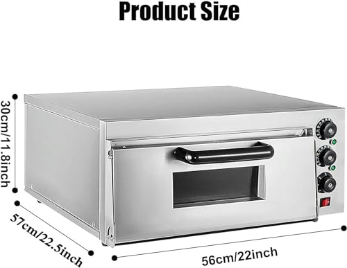2000W/3000W Electric Pizza Oven, Single/Double Deck Commercial Pizza Drawer Toaster Oven Countertop, Stainless Steel Outdoor BBQ Pizza Oven for Home Restaurant,DoubleLayer