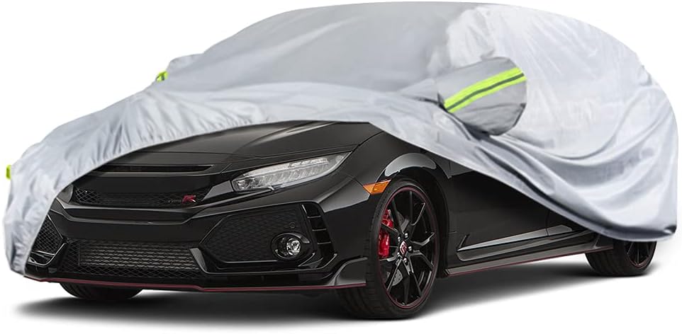 KouKou 6 Layers Car Cover Waterproof All Weather for Automobiles, Fit Sedan Toyota Corolla/Prius, Honda Insight, Nissan sentra, BMW 3 Series, Lexus is250, Subaru WRX etc (185 X 70 X 59 inches )