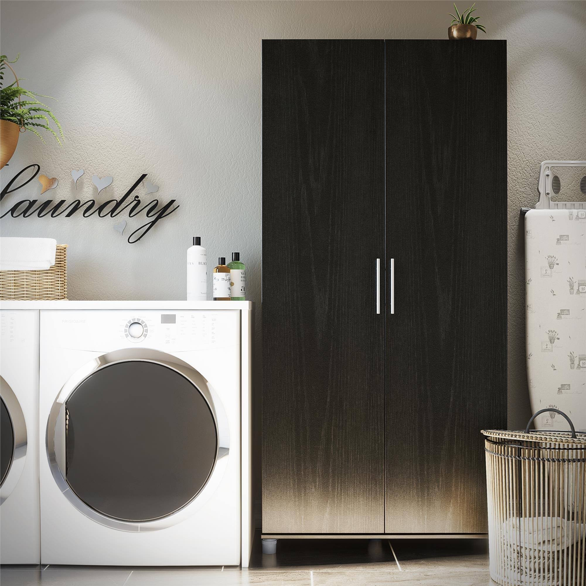 SystemBuild Tamara 36 inch Utility Storage Cabinet - Ivory Oak DO97214