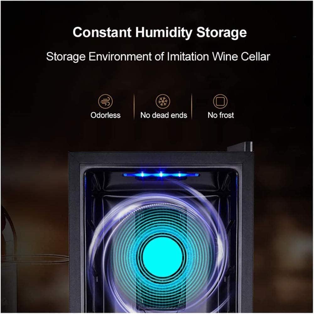 Wine Cooler 12 Bottle Thermoelectric Wine Cellar Fridge Small Countertop Constant Humidity Wine Refrigerator Digital Control Glass Door Black-B Metal Shelves