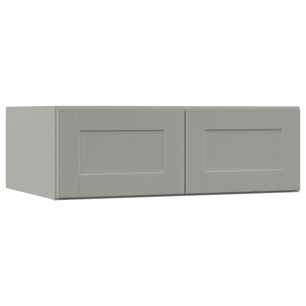 Hampton Bay Shaker Assembled 36x12x24 in. Above Refrigerator Deep Wall Bridge Kitchen Cabinet in Dove Gray