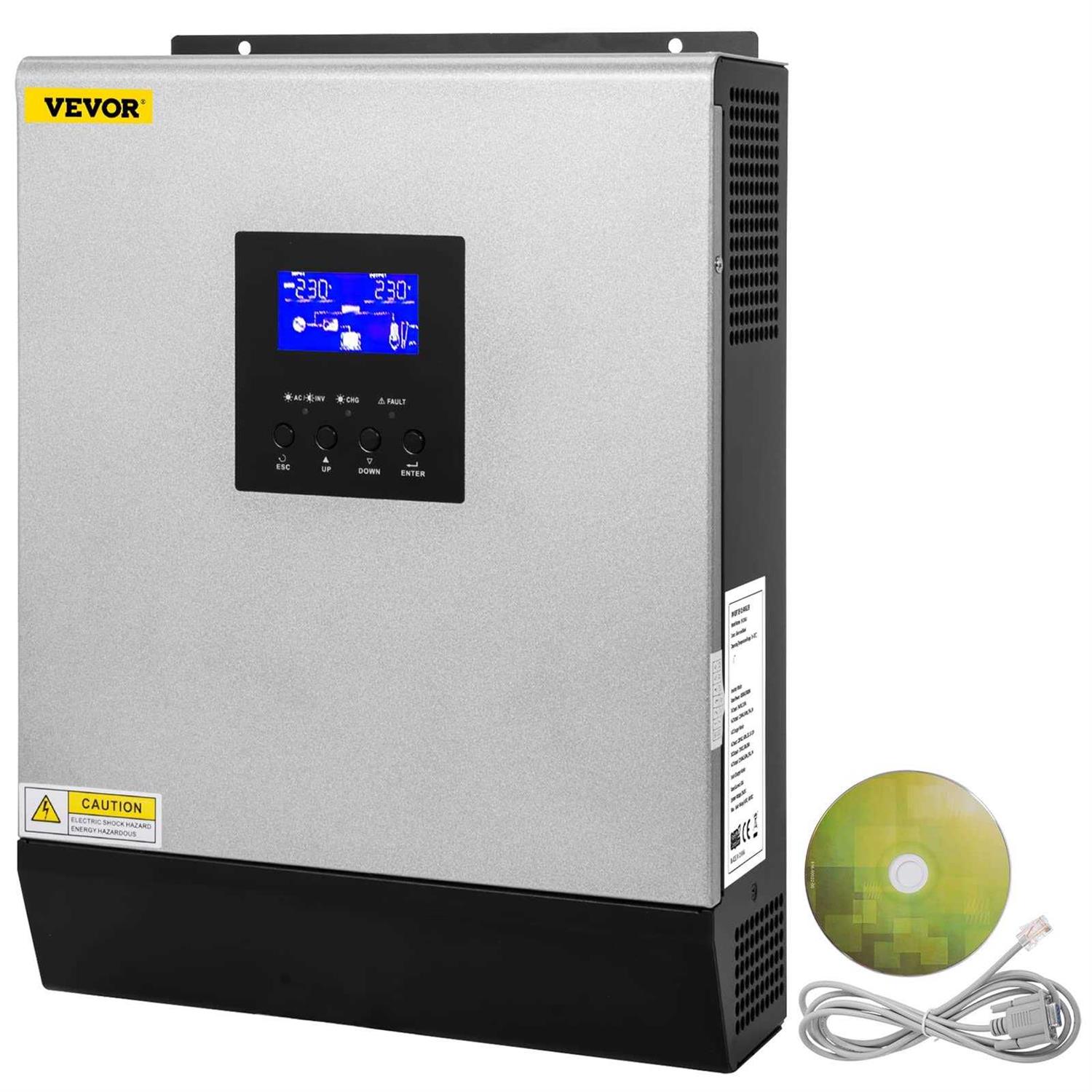 VEVOR Hybrid Solar Inverter 3KVA 2400W Pure Sine Wave Off-Grid Inverter - Shop Hardware Tools Online Store
