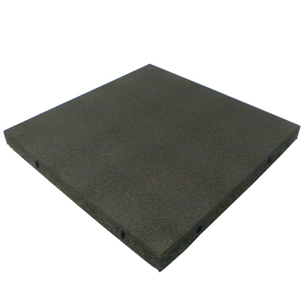 Rubber-Cal Eco-Safety Interlocking Playground Tiles - Black, 4 Pack, 19.5 x 19.5 x 2.5 in.