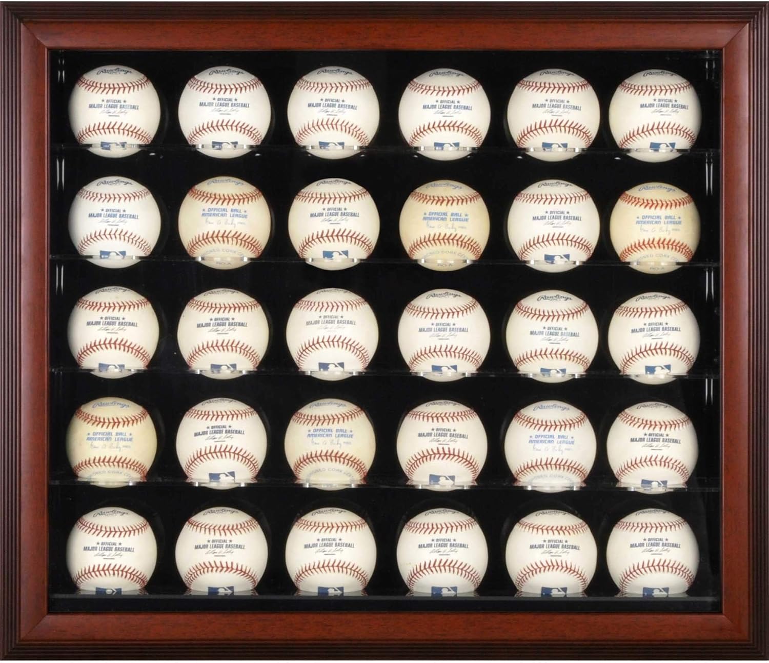 Mounted Memories Mahogany 30-Ball Display Case