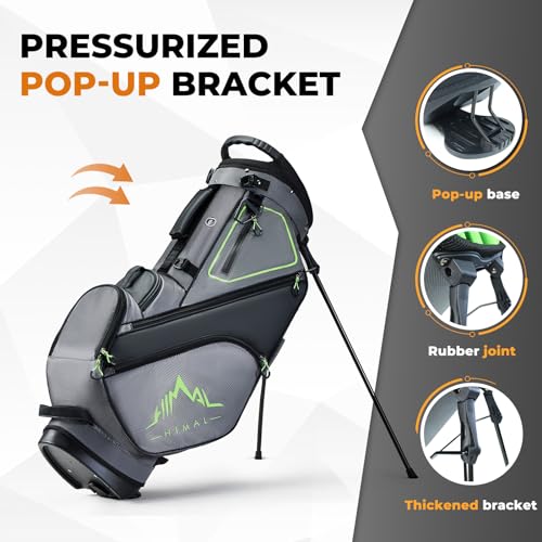 14 Way Dividers Golf Stand Bag Lightweight, Golf Bag for Men Women with Multiple Pockets, Dual Strap and Rain Cover Hood