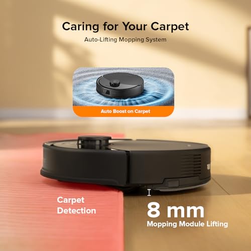 roborock Q8 Max Robot Vacuum and Mop Cleaner, DuoRoller Brush, 5500Pa Strong Suction, Lidar Navigation, Obstacle Avoidance, Multi-Level Mapping, Perfect for Pet Hair