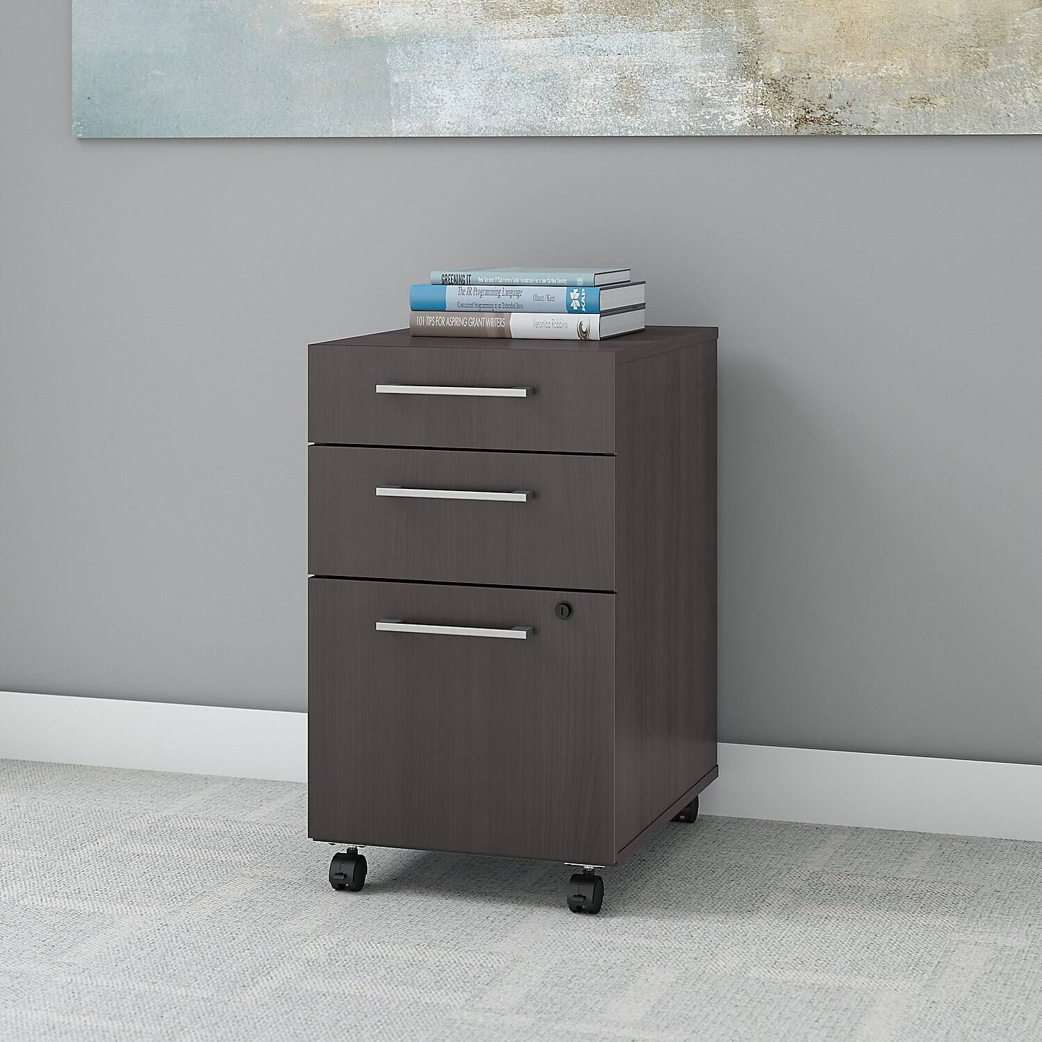 Bush Business Furniture 400 Series 3 Drawer Mobile File Cabinet , Platinum Gray