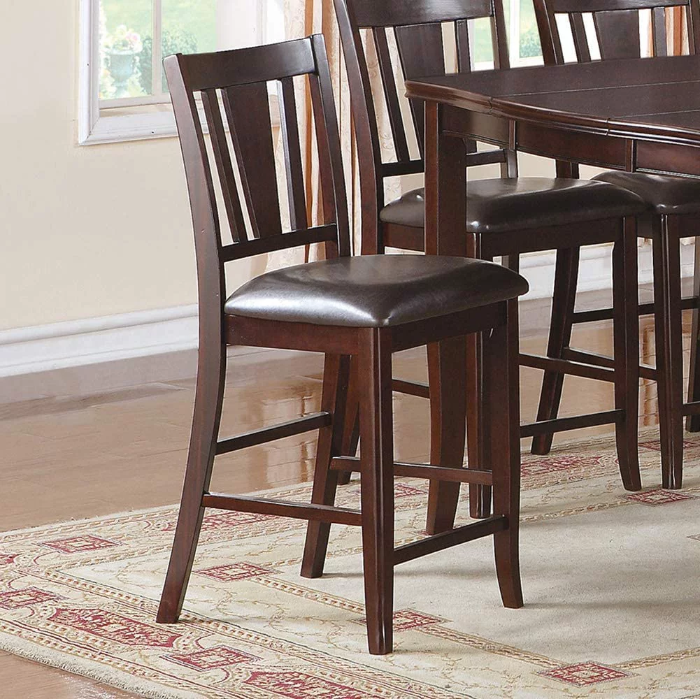 Perfect Contemporary Counter Height Dining 6pc Set Table w Butterfly Leaf 4X Chairs A Bench Brown Finish Rubberwood Chairs Cushions Kitchen Dining Room Furniture