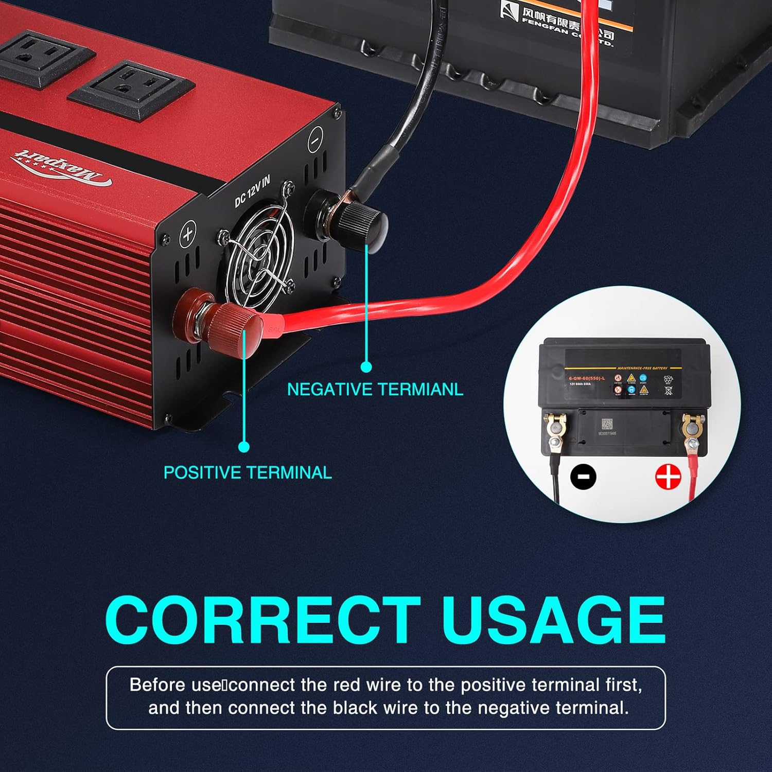 2000W Power Inverter 12v DC to 110v AC Converter with 3 AC Outlets, 2000 Watts Car Inverters for Vehicles Truck with 2 USB Charging Port (0-2.4A) and Car Cigarette Lighter,Solar Setup Inverter