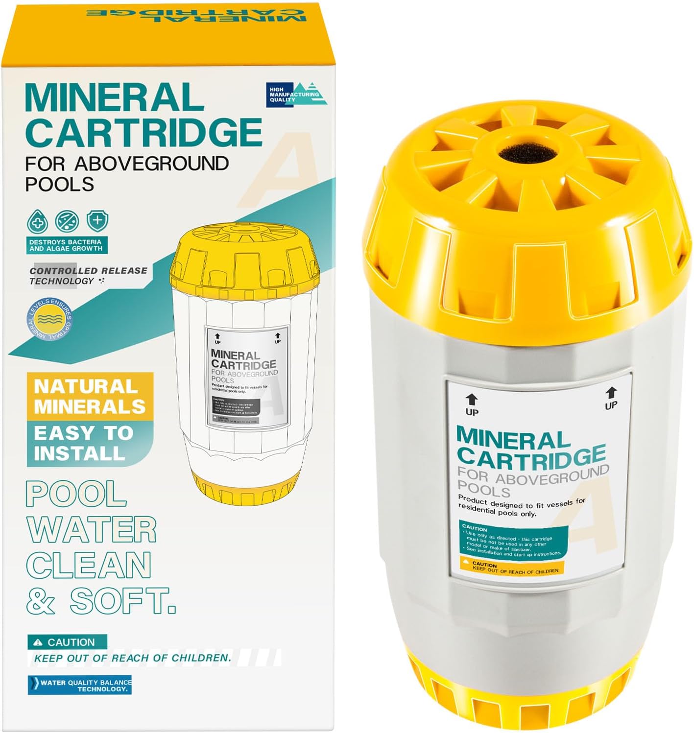 W28165 Mineral Cartridge Replacement Parts Kit Fit for Nature2 A30 Replacement Cartridge, for All Nature 2 Above Ground A Vessels, for Pools 5K to 30K Gallons (Except Limited)，Replace W28166, W26765