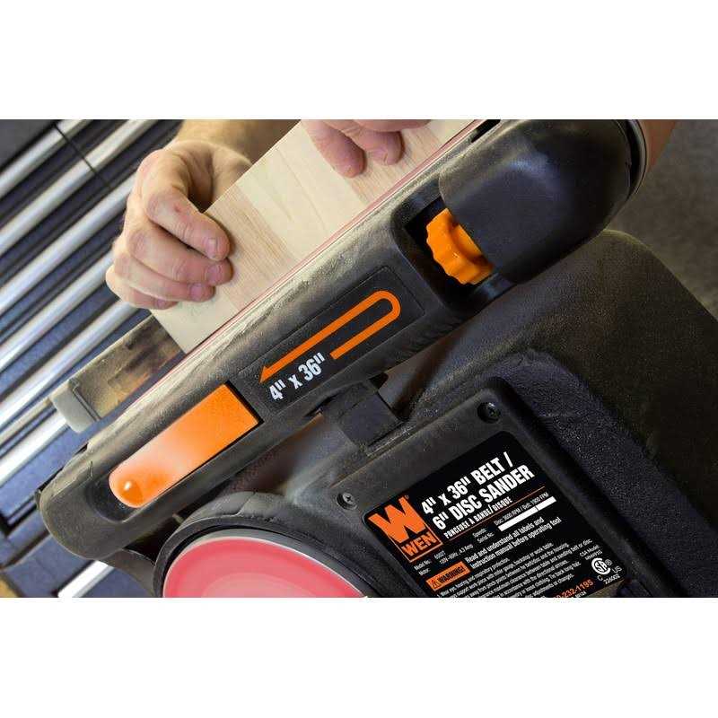 WEN 4.3-Amp 4 x 36 in. Belt and 6 in. Disc Sander with Cast Iron Base - Shop Hardware Tools Online Store