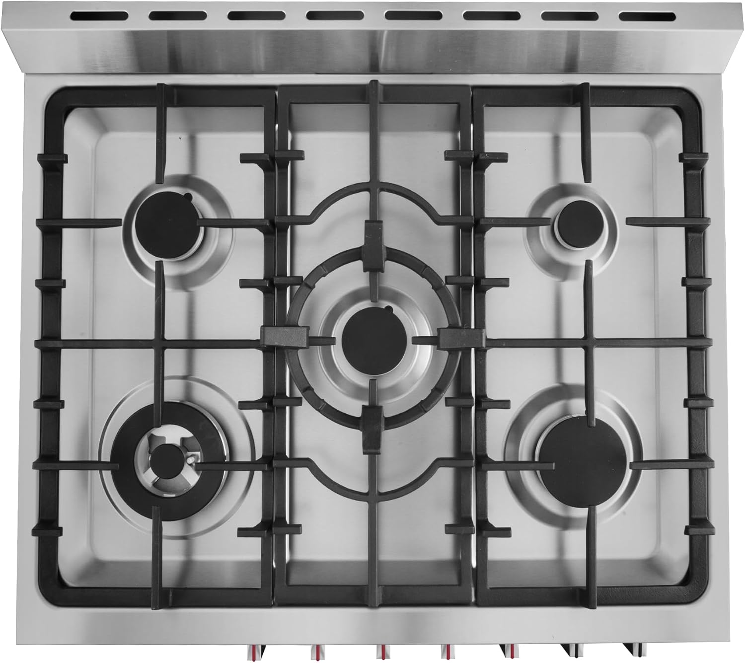 COSMO COS-305AGC 30 in. 5.0 cu. ft. Freestanding Single Oven Gas Range with 5 Burner Cooktop and Heavy Duty Cast Iron Grates in Stainless Steel