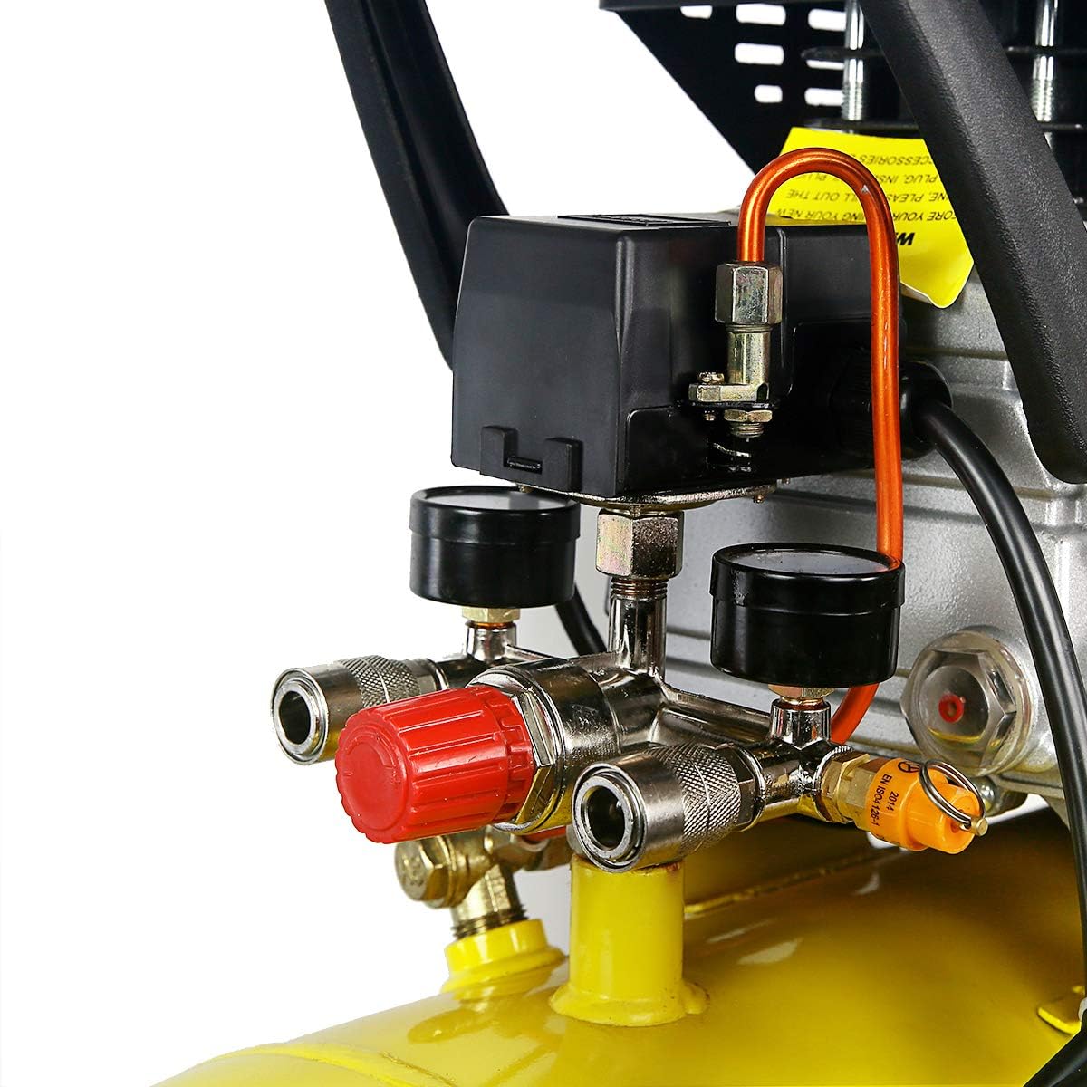 Stark USA 10-Gallon Portable Air Compressor Horizontal Tank 3.5HP Air Compressor Quiet Compressor w/Wheel, Yellow