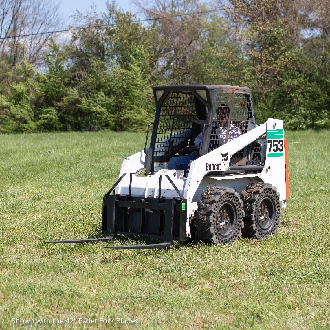 Titan Attachments 48-in Skid Steer Pallet Fork Frame Attachment, 48" Fork Blades, Rate 4,000 LB, Quick Tach Tractor