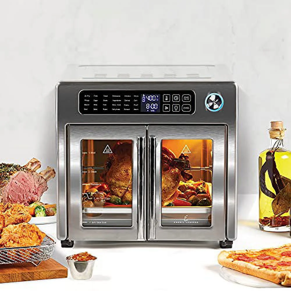 Emeril Everyday Emeril Lagasse 26 QT Extra Large Air Fryer, Convection Toaster Oven with French Doors, Stainless Steel