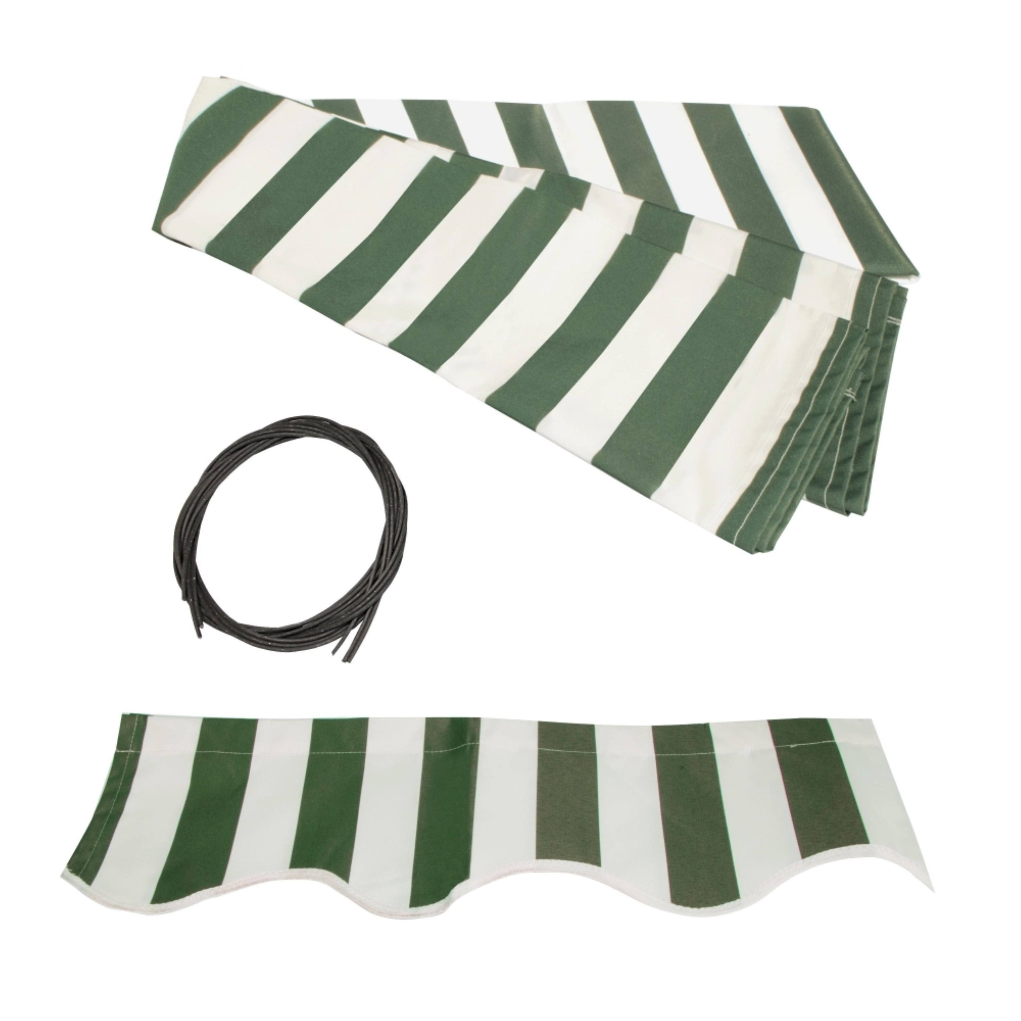 Aleko AWCL12X10GRWT00 Motorized LED Half Cassette Retractable Awning 12 x 10 Feet, Green/White