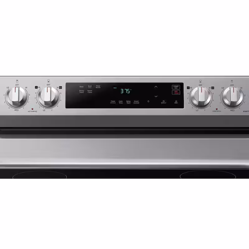 6.3 cu. ft. Smart Freestanding Electric Range with Steam Clean in Stainless Steel