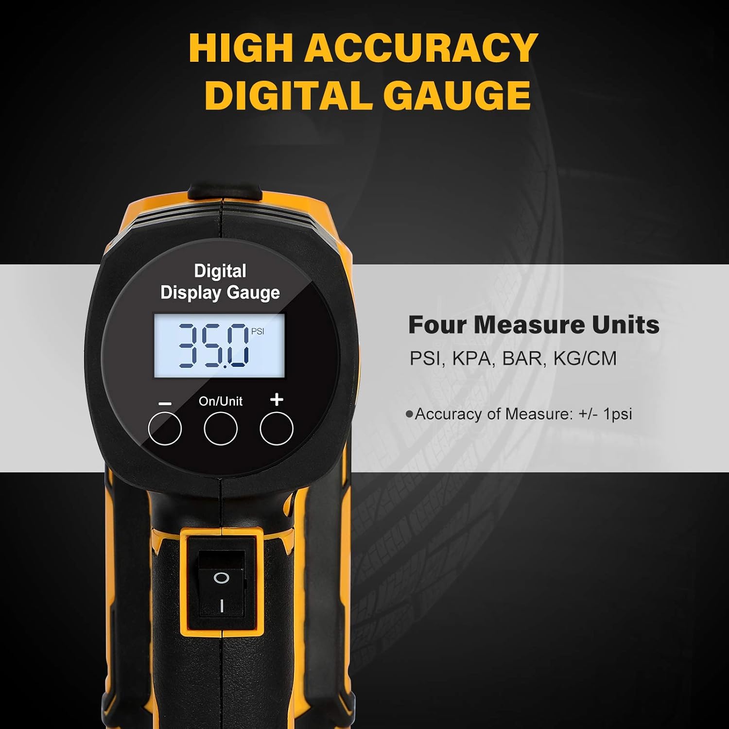 WORKSITE Tire Inflator Air Compressor Portable, 20V Cordless Tire Pump 150 PSI with Digital Pressure Gauge, Rechargeable Li-ion Battery and 12V Car Power Adapter