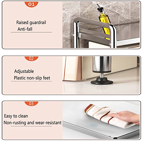 Microwave Shelves, Kitchen Tabletop Oven Racks Countertop Rice Cooker Storage Racks Stainless Steel Shelves Heavy Duty Grills For Kitchens Restaurants Hotels LYWY