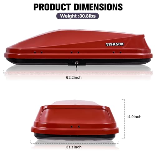 White Rooftop Cargo Box Carrier Large 21 Cubic Feet Car Top Mount Travel Luggage Storage,Dual Side Opening,Heavy Duty Waterproof Roof Storage Box Extra Keys,75.98" L x 31.5" W x 14.96" H