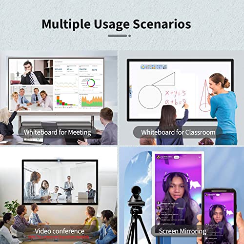TouchWo 65 inch Interactive Touchscreen Monitor, Smart Board with 4K Display, Win-OS Electronic Whiteboard Touch Screen PC for Office and Classroom