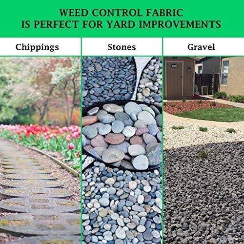 FLARMOR Pro Garden Landscape Fabric Heavy Duty - French Cloth Ground Cover One Roll 6x300 ft 1.8 oz