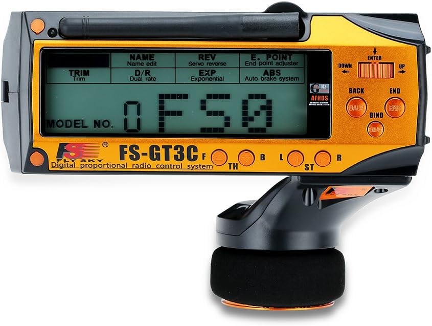 GoolRC Flysky FS-GT3C RC Transmitter 2.4Ghz 3CH LCD Remote Controller with FS-GR3E Receiver for RC Car Boat (Yellow)