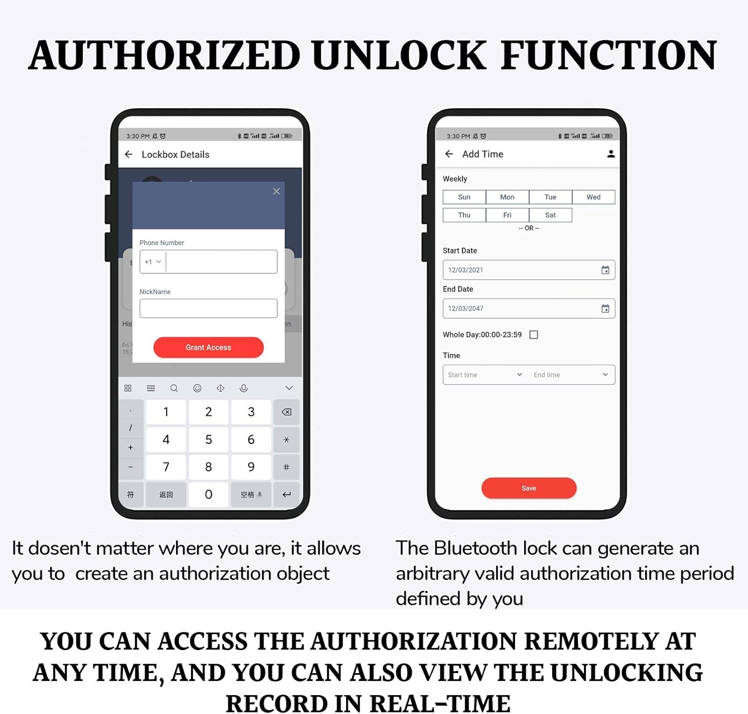Security Key Lock Box, Bluetooth Smart Secured Lock Box with Management APP, Electronic Digital Security Safe Lock Box with Functions of Remote Authorization and Viewing Unlocking Records, Black