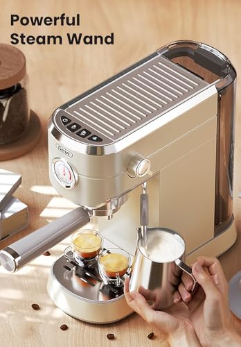 Gevi Espresso Expresso Machine 20 Bar with Auto Milk Frother, Professional Espresso Maker with Steam Wand, Compact Stainless Steel Cappuccino & Latte Machine, Gift for Coffee Lover, Home Baristas