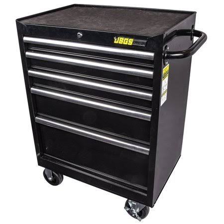 Jegs 81461 5-Drawer Steel Rolling Tool Boxes Cabinet 26.7 inch x 18.2 inch x 33.3 inch