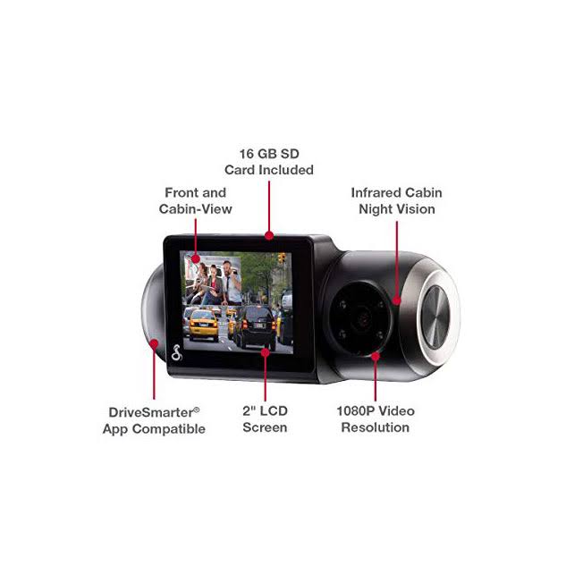 Cobra SC 201 Dual-View Smart Dash Cam with Built-in Cabin View