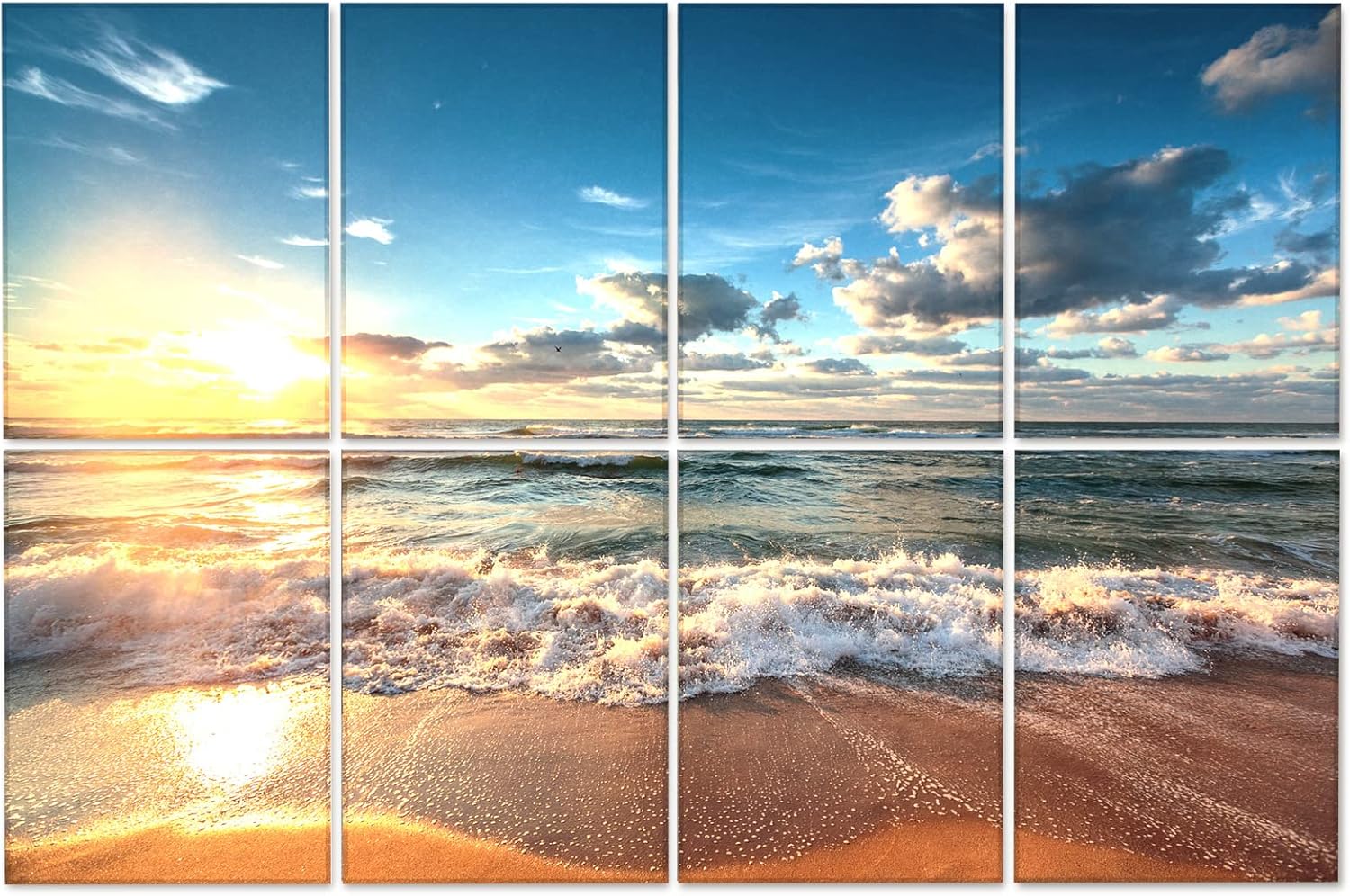 Evenreach 8 Pack Art Acoustic Panels Soundproof Wall Panels,48X32Inches Sound Absorbing Panels,Decorative Acoustical Wall Panels, Acoustic Treatment for Recording Studio… (Beach)