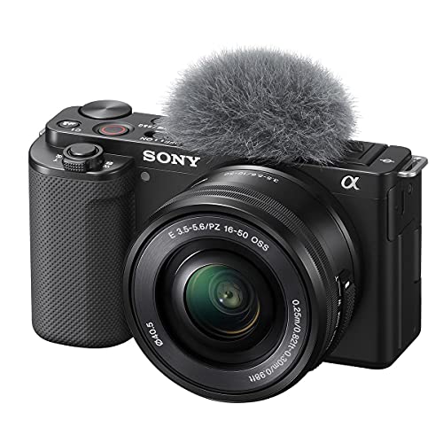 Sony ZV-E10 Mirrorless Interchangeable Lens Vlogging Camera with 16-50mm Lens, Black - Bundle with E 55-210mm f/4.5-6.3 OSS High Definition Telephoto Lens