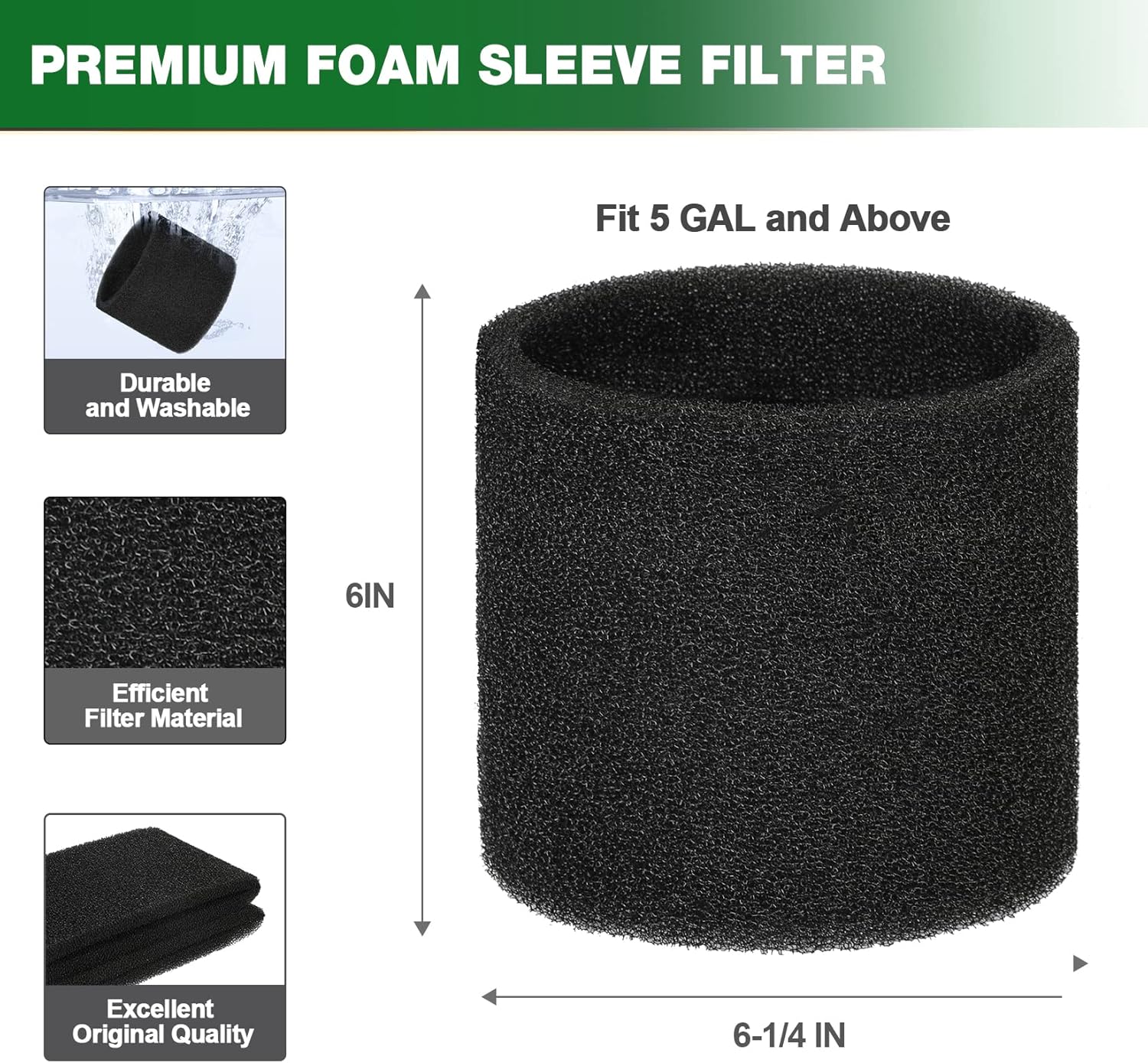 Shop-Vac 5 Gallon 4.5 Peak HP Wet/Dry Vacuum 6PC Filter Kit