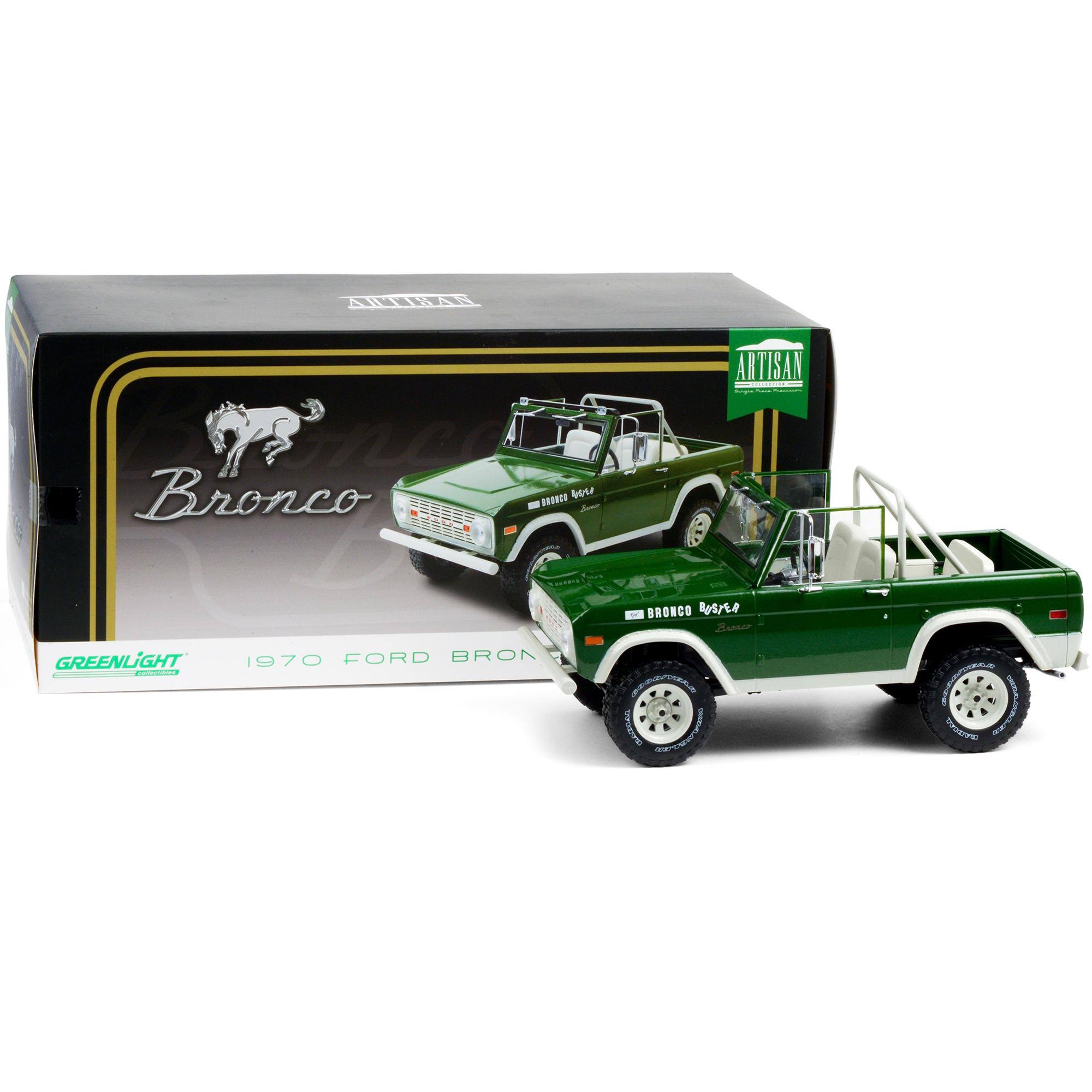 Greenlight 19084 1970 Ford Bronco Buster 1 by 18 Scale Diecast Model Car Green