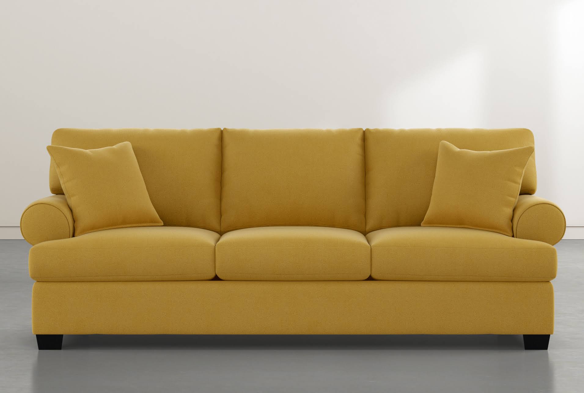 Sofas - Brody Yellow 93x22 Sofa - Fabric - 93x22W x 39x22D x 37x22H at Living Spaces