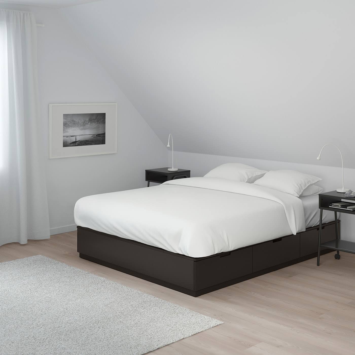 IKEA - NORDLI Bed Frame with Storage, Anthracite, King