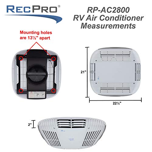 RecPro RV Air Conditioner Low Profile 9.5K Non-Ducted | Optional Heat Pump | Quiet AC | Cooling Only | RV AC Unit | Camper Air Conditioner