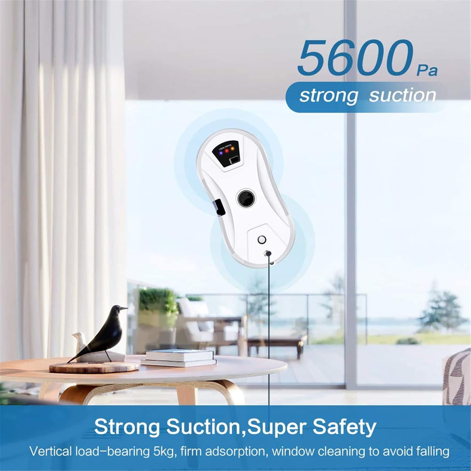 Wireless Window Cleaner Robot, Automatic Robotic Window Cleaning Vacuum Cleaner, Smart Glass Robot for Inside and Outdoor Glass Tile Window
