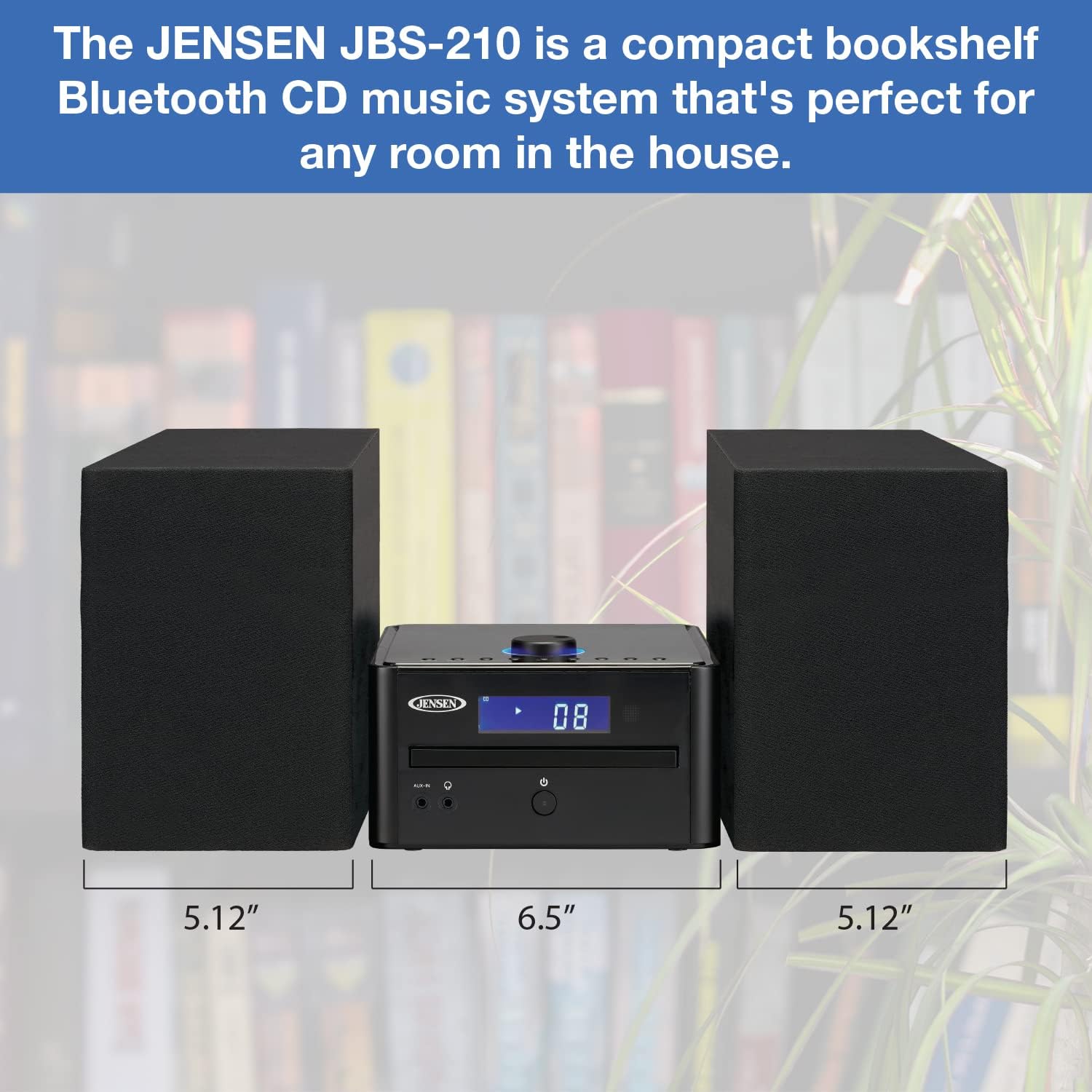 JENSEN JBS-210 Bluetooth CD Music System with Digital AM/FM Stereo Receiver and Remote Control Pack of 2