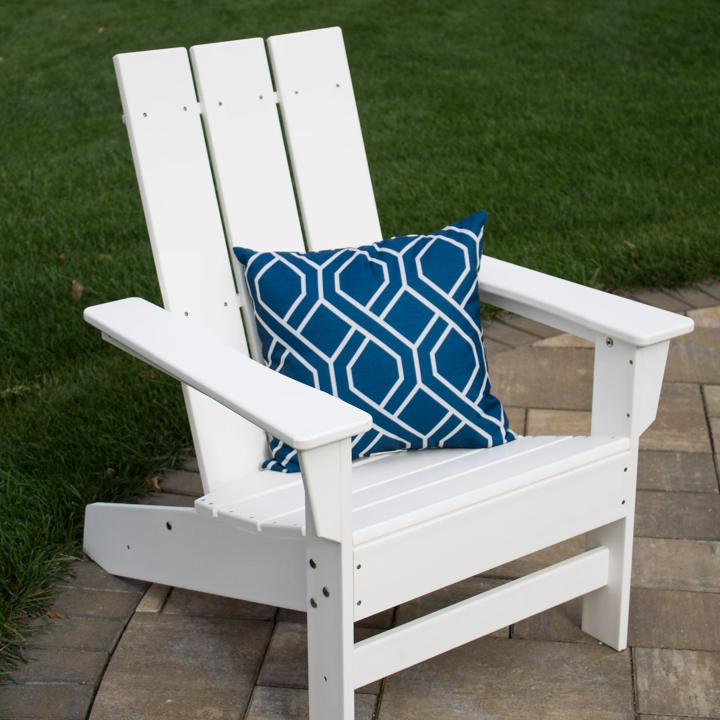 DuroGreen Aria Adirondack Chairs Made With All-Weather Tangentwood, Oversized, High End Patio Furniture for Porch, Lawn, Deck, Fire Pit, No Maintenance, Easy Assembly, Made in the USA, White