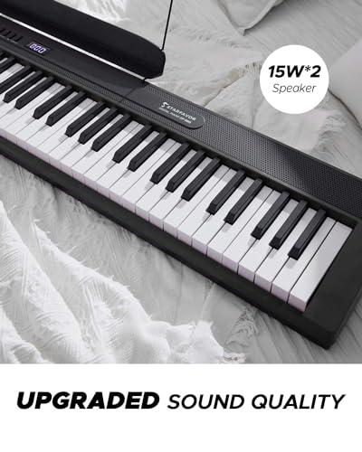 Starfavor 88 Key Piano Keyboard, Compact Bluetooth Digital Piano with Full-size Semi Weighted 88 Keys, Budget Electric Keyboard Piano with Stand, Piano Pedal, Carrying Bag, Recording/MIDI/USB, Black