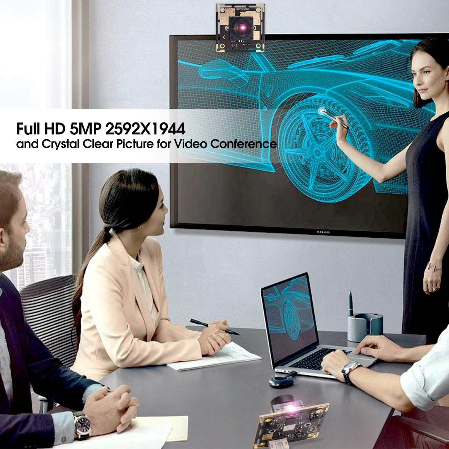 Autofocus 5 Megapixel USB Camera Module with 170 Degree Fisheye Lens HD 2592X1944 USB Webcamera with CMOS OV5640 Sensor USB with Camera,Mini Webcam for Windows Mac Andriod Linux,Plug&Play