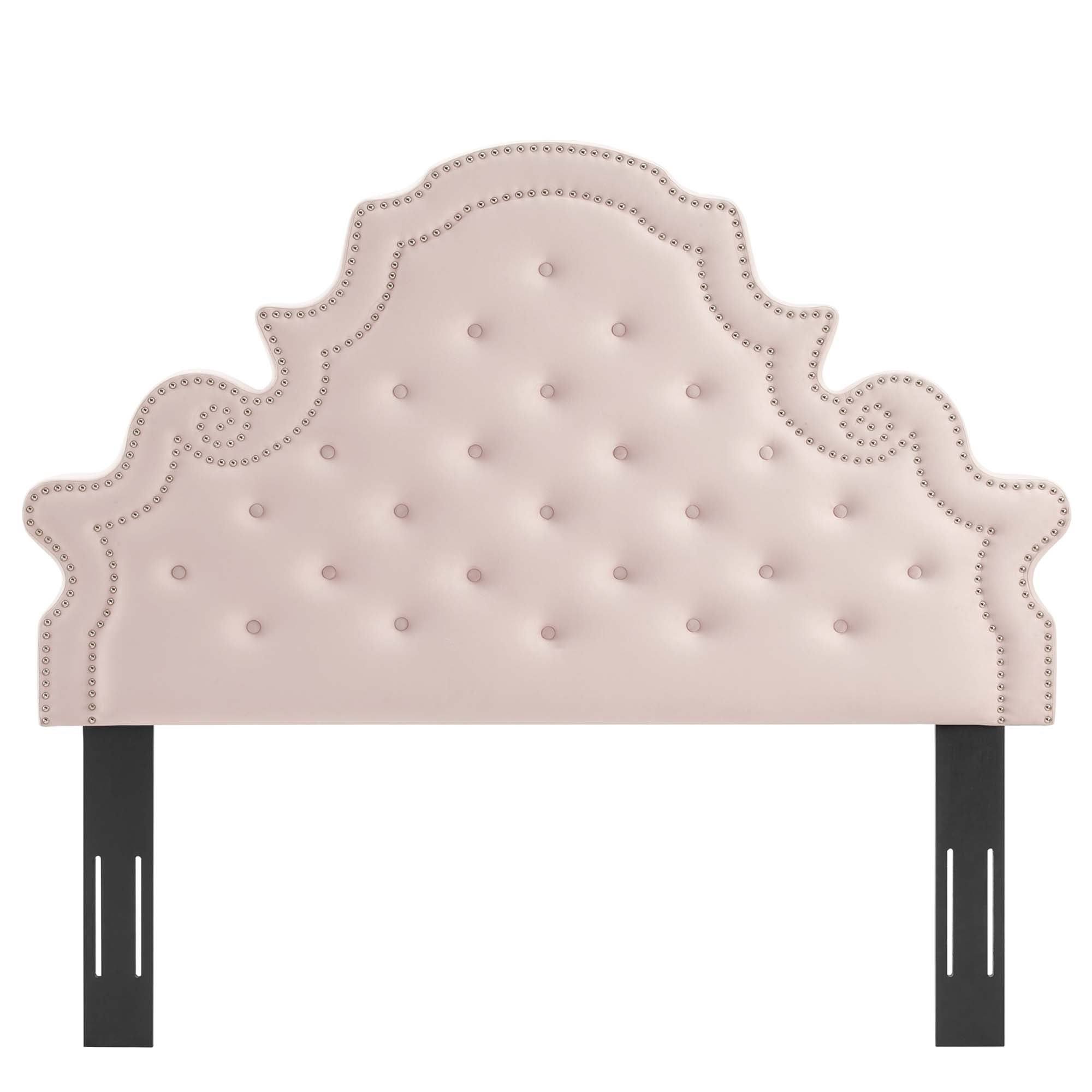 Modway Diana Twin Headboard Tufted Dusty Rose Performance Velvet