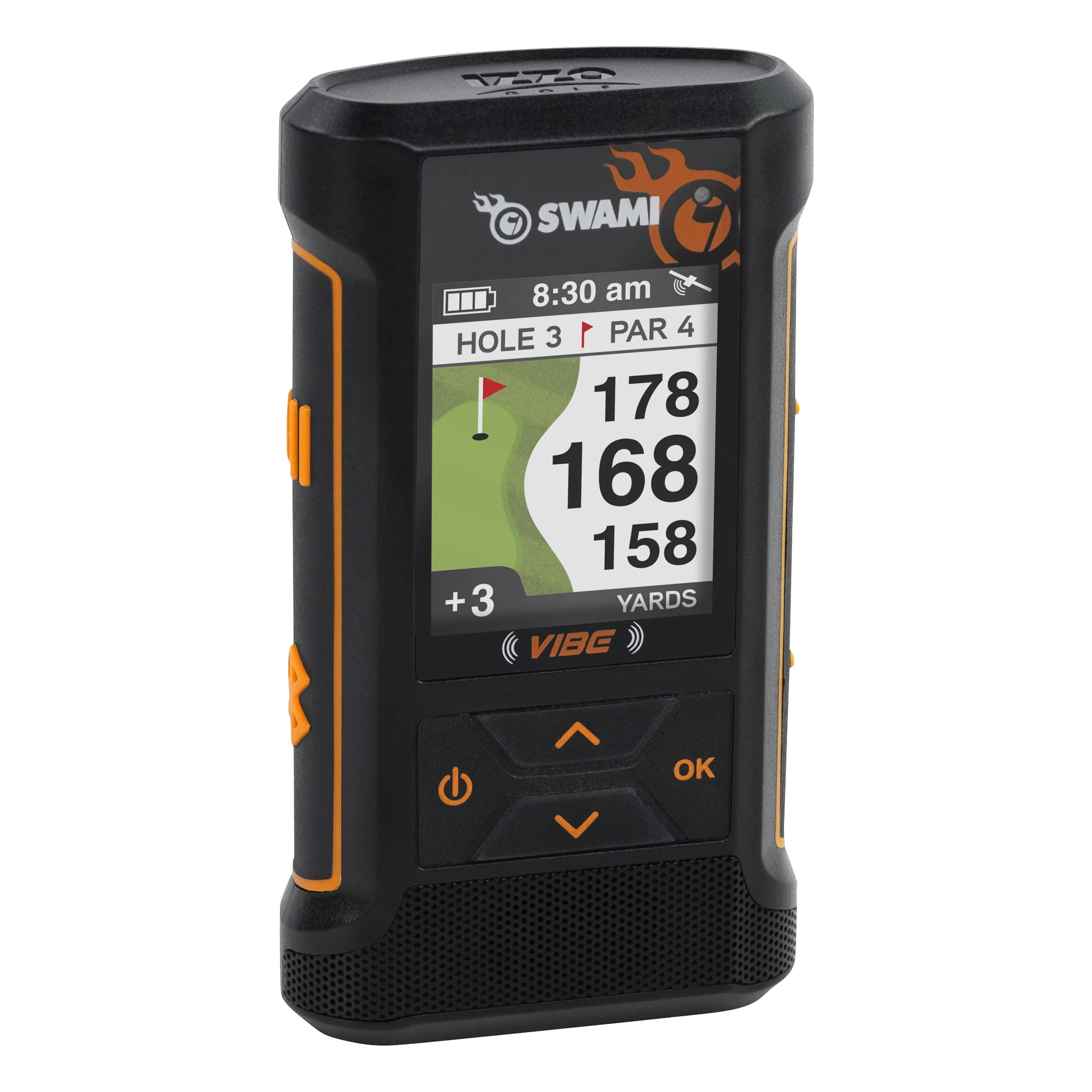 Izzo Golf Swami VIBE GPS Rangefinder with Bluetooth Speaker, Magnetic Cart Mount - Curated Treasures Market