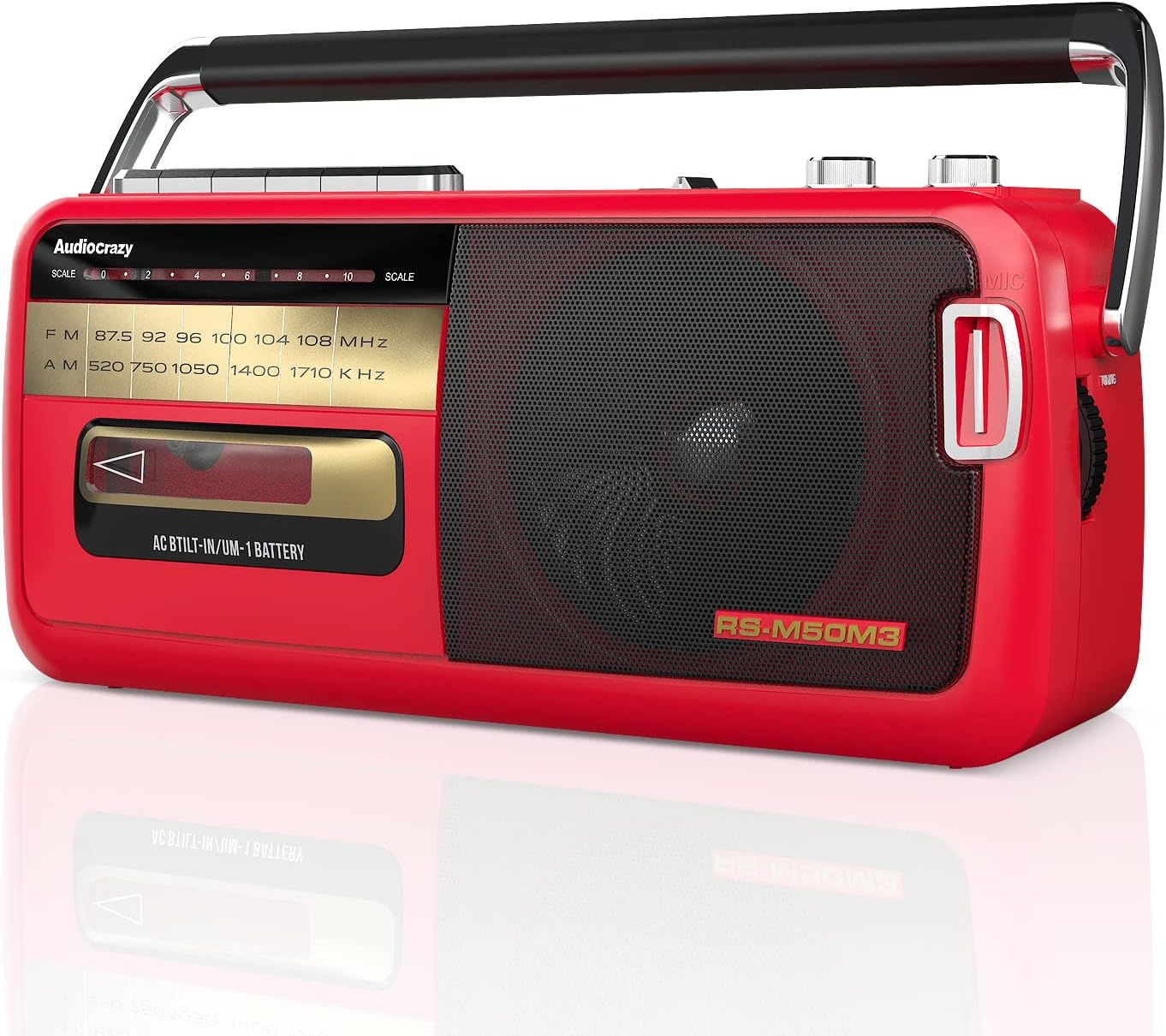 Retro Boombox Cassette Player AM/FM Radio Stereo,Wireless Streaming, USB Slot, 3.5mm Headphone Jack, Cassette Recorder with Built-in Microphone, Convert Cassettes to USB (Black)