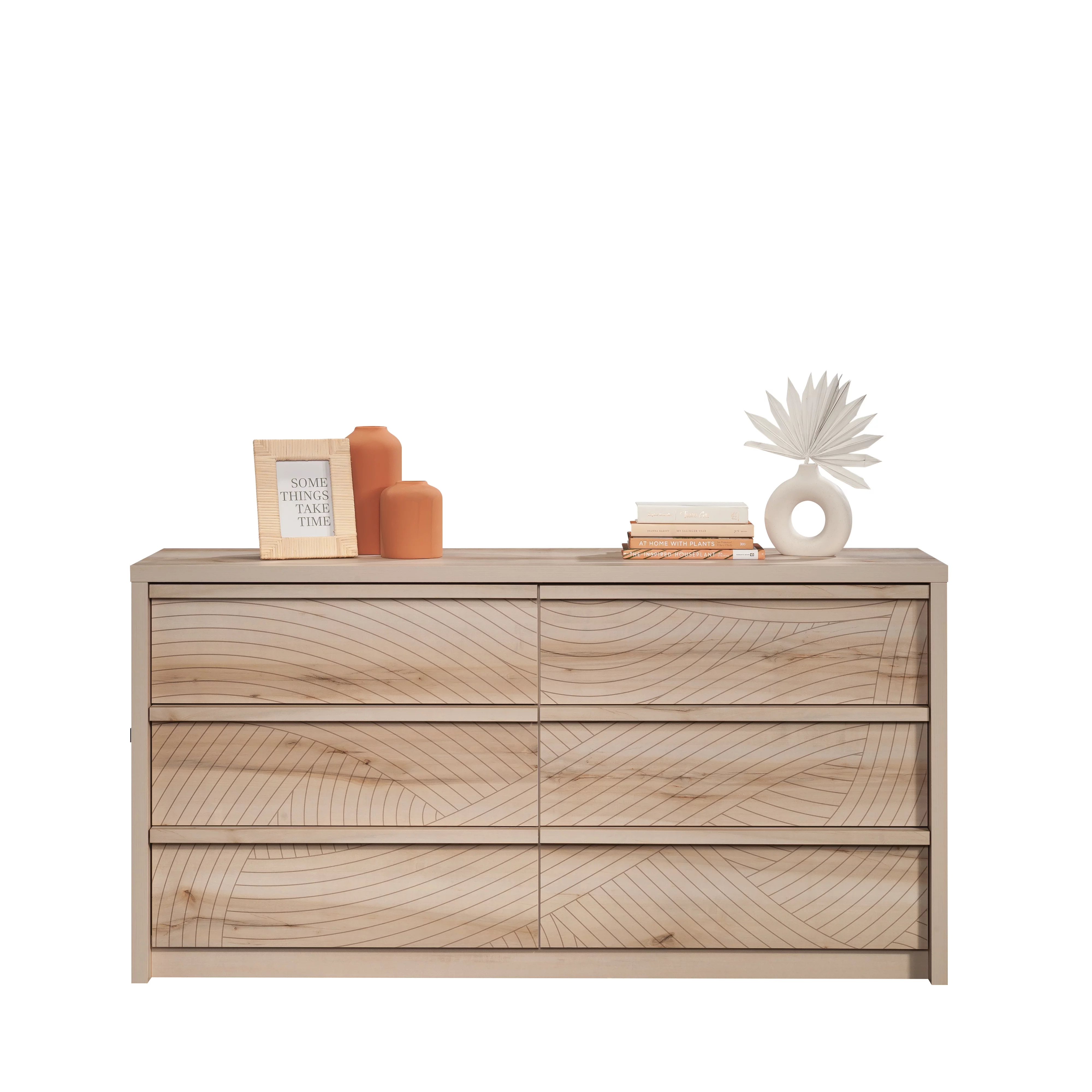 Sauder Harvey Park 6-Drawer Wood Dresser, Pacific Maple Finish