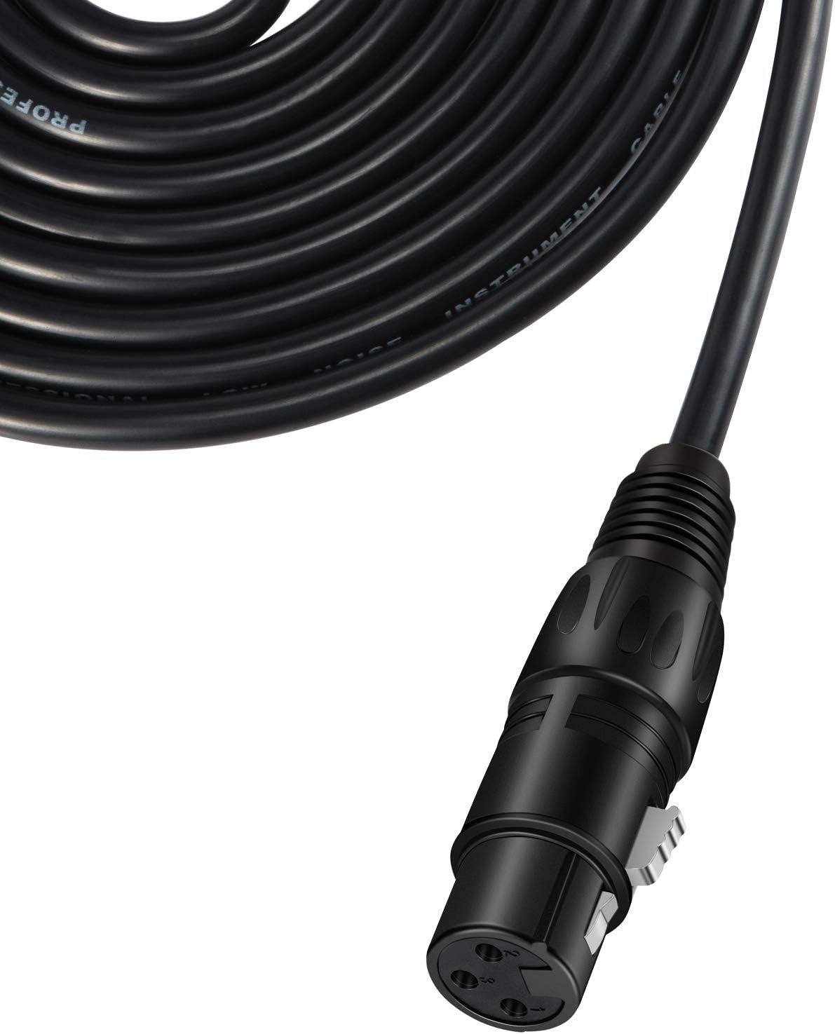 Moukey, 50ft XLR 50 Feet Microphone Male to Female Mic Cables Cord, Black 3-Pack