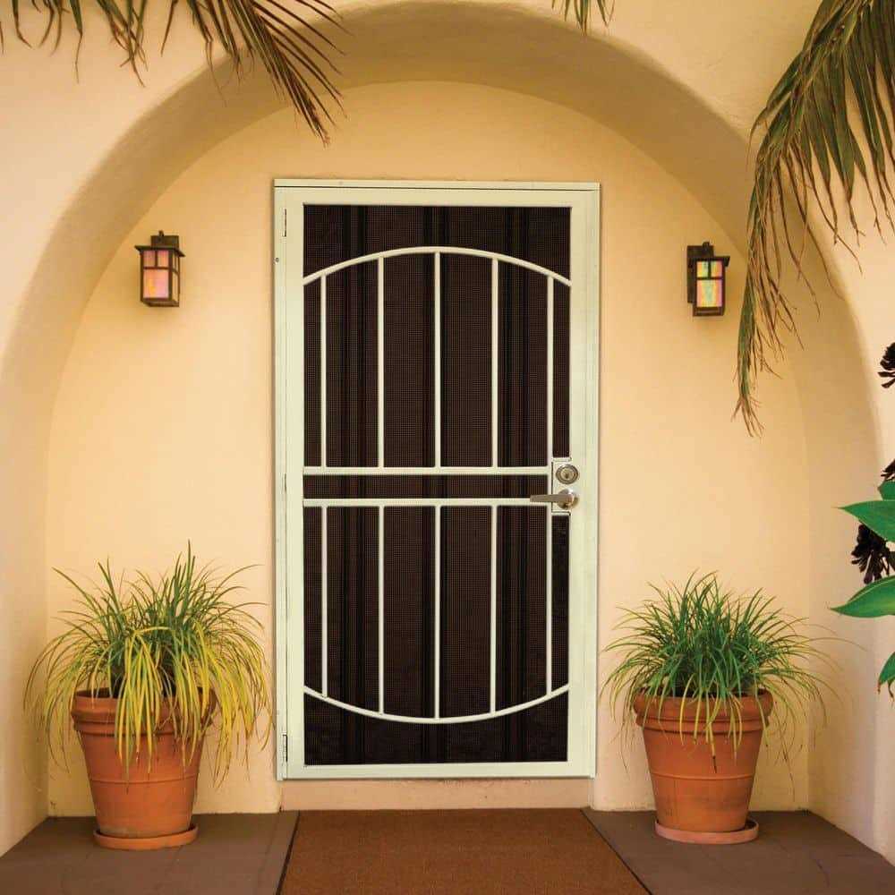 Titan 80 in. Arcada Surface Mount Outswing Steel Security Door with Expanded Metal Screen - Shop Hardware Tools Online Store