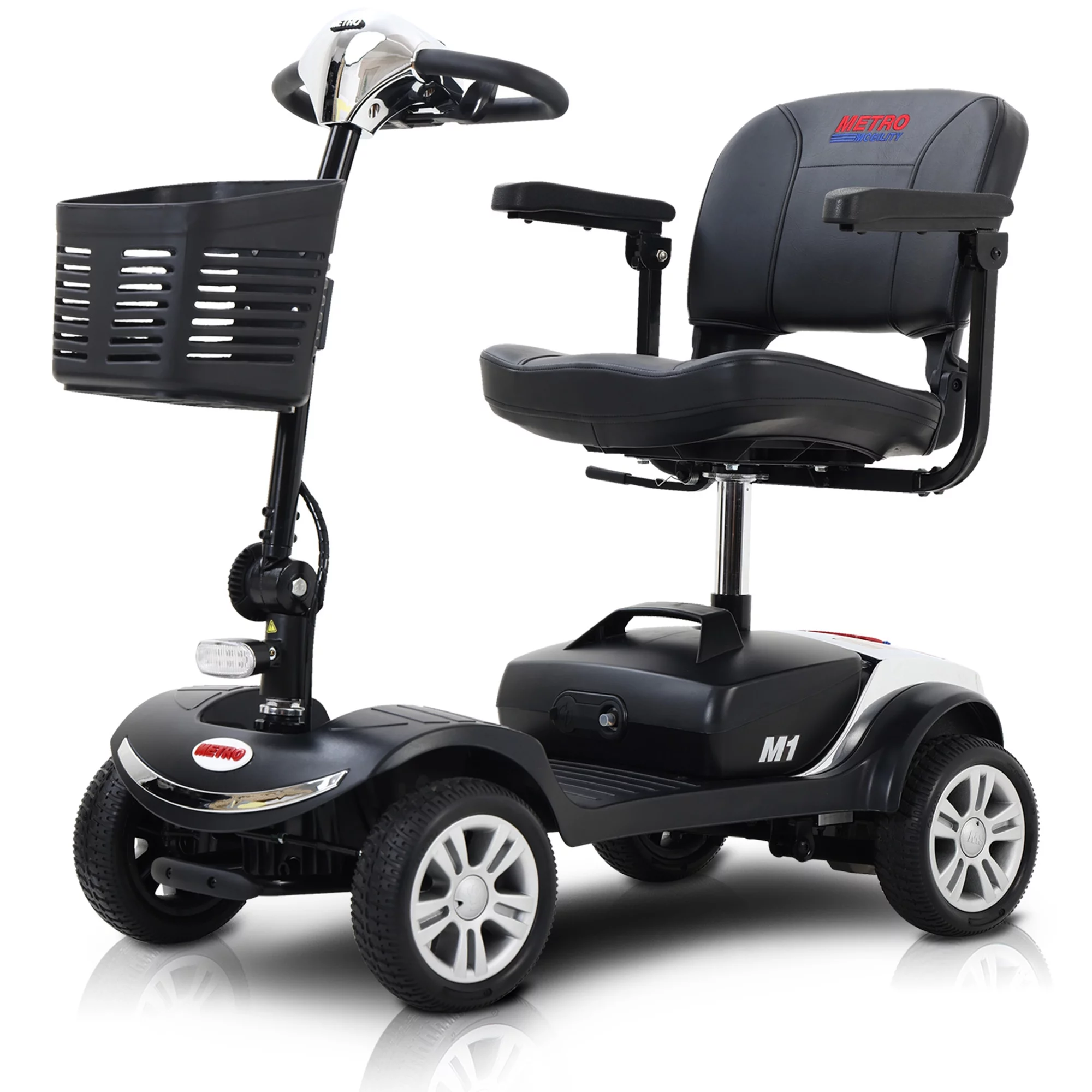 Travel Mobility Scooter, Heavy Duty Electric Scooters with 4 Anti-Tip Wheels, Compact Lightweight Mobility Scooters for Senior Adults Elderly, Foldable Mobility Scooter, Holds 300lbs, Purple